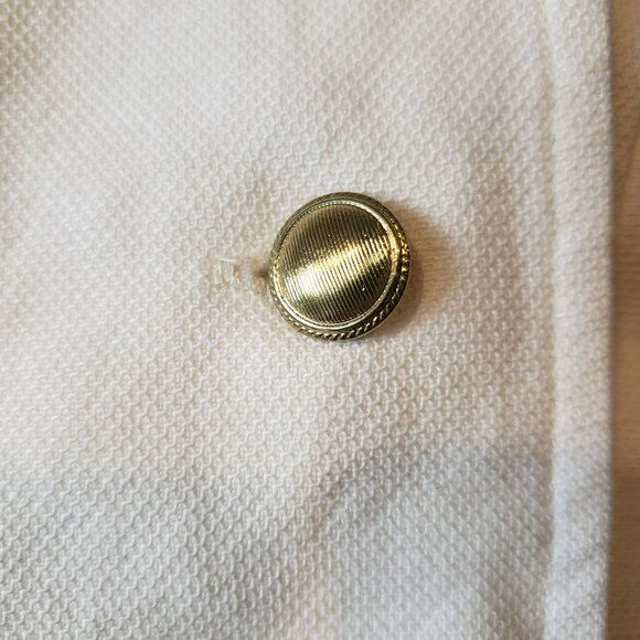 Rosetta Getty White Cotton Linen Button Criss Cross Halter Top Gold Buttons Chic - Picture 5 of 13